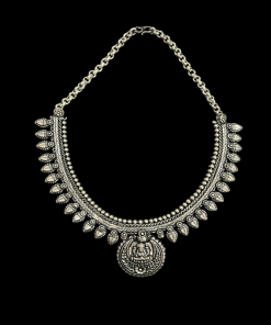 German Silver Goddess Lakshmi Pendant Necklace
