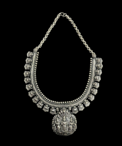 German Silver Goddess Lakshmi Pendant Necklace