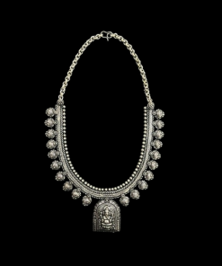 German Silver God Ganesh Pendant Necklace