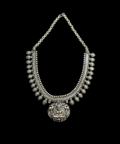 German Silver Goddess Lakshmi Pendant Necklace