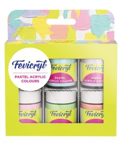 Fevicryl Multi Surface Pastel Acrylic Colours Kit- Pack of 6 Shades