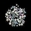 Mixed Design And Size Acrylic Beads - White With Blue