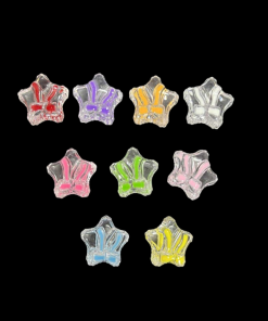 Mixed Colour Acrylic Beads - Hollow Star