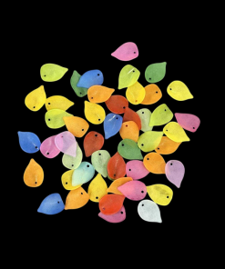 Mixed Colour Leaf Acrylic Bead Charm