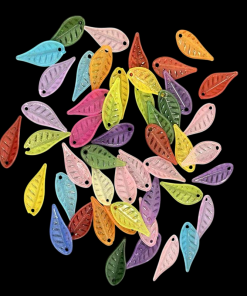 Mixed Colour Leaf Acrylic Bead Charm