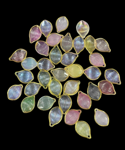 Mixed Colour Transparent Petal Shaped Acrylic Bead Charm