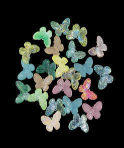 Mixed Colour Small Butterfly Acrylic Bead