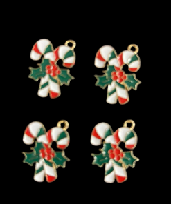Candy Cane Enamel Charm