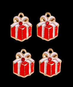 Christmas Gift Box Enamel Charm