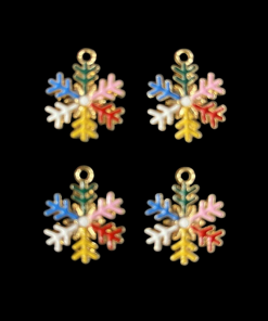 Christmas Rainbow Snowflake Enamel Charm