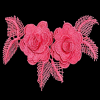 Floral Embroidered Applique - Pink