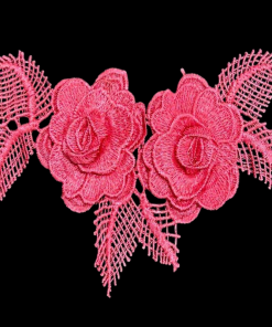 Floral Embroidered Applique - Pink