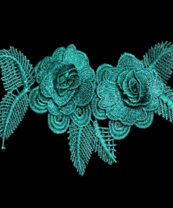 Floral Embroidered Applique - Dark Green