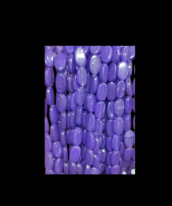 Transparent Flat Oval Glass Beads - Purple