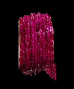 Transparent Flat Oval Glass Beads - Rani Pink