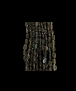 Transparent Flat Oval Glass Beads - Brown