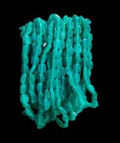 Transparent Flat Oval Glass Beads - Blue