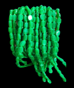 Transparent Flat Oval Glass Beads - Green