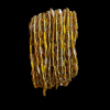 Transparent Flat Oval Glass Beads - Golden Yellow