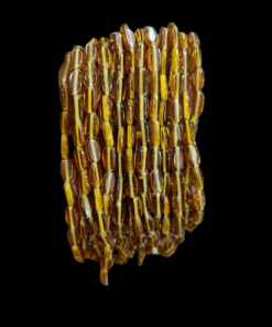 Transparent Flat Oval Glass Beads - Golden Yellow