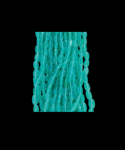 Transparent Flat Oval Glass Beads - Blue