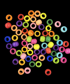 Plastic Pony Beads 8mm - Mixed Colour