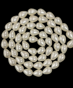 Pearl Finish Tear Drop Beads - Cream-10x13 mm