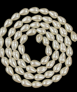 Pearl Finish Tear Drop Beads - Cream- 8x11 mm