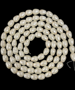 Pearl Finish Tear Drop Beads - Cream- 6x8 mm