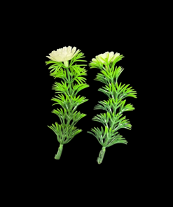 Miniature Plastic Plant - Green With White