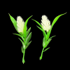 Miniature Plastic Plant - White With Green