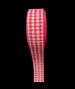 Gingham Ribbons 25 mm - Dark Pink