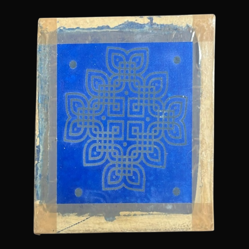 Wooden Square Padi Kolam Rangoli Stencil