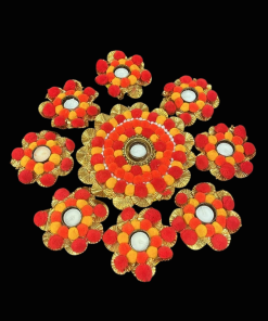 Pre-Owned Handmade Pom Pom Tea-Light Candle Holder
