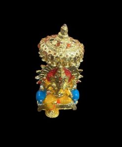 Lord Ganesh Metal With Umbrella Statue