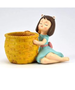 Cute Thinking Dreaming Girl With Basket