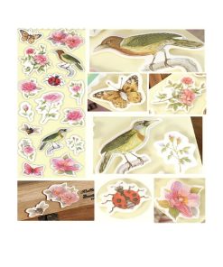 Retro Style 3D Stickers - Birds And Flowers