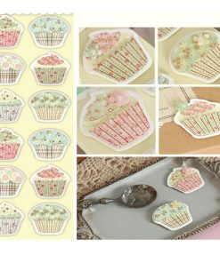 Retro Style 3D Stickers - Cup Cakes