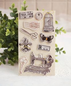 Vintage Style 3D Stickers - Typewriter And Cage