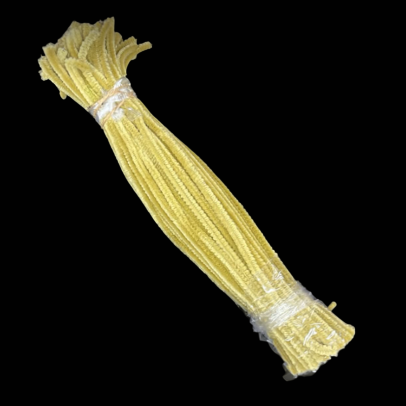 Chenille Stems or Pipe Cleaners, Pack of 100 - Light Gold