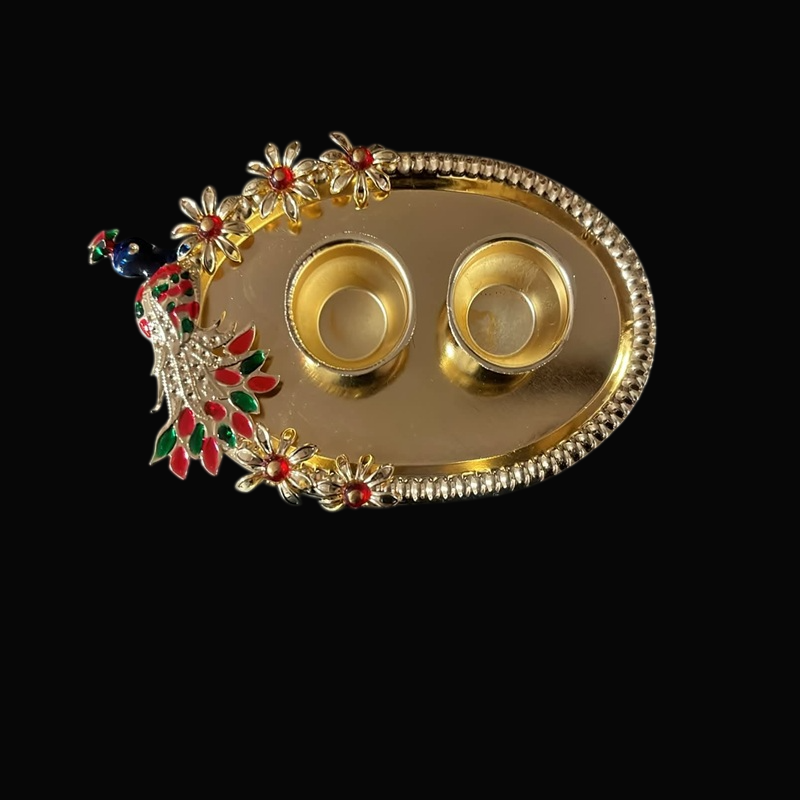 Plastic Peacock Kungumam And Turmeric Box