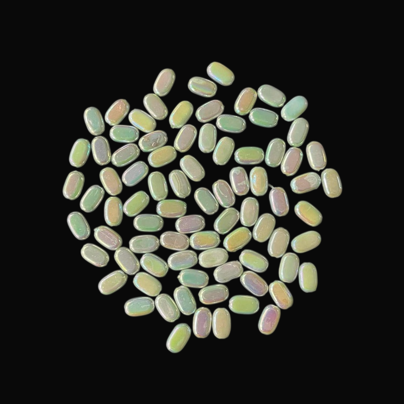 Flat Oval Double Shaded Acrylic Beads - Pastel Colour Green