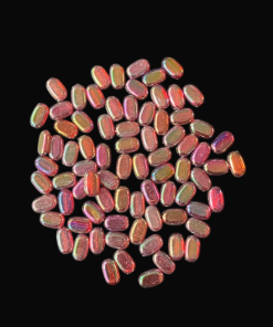 Flat Oval Double Shaded Acrylic Beads - Pink With Purple