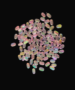 Flat Oval Double Shaded Acrylic Beads - Light Pink
