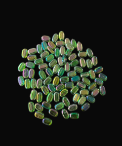 Flat Oval Double Shaded Acrylic Beads - Dark Green
