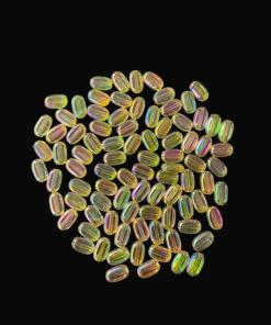 Flat Oval Double Shaded Acrylic Beads - Light Yellow