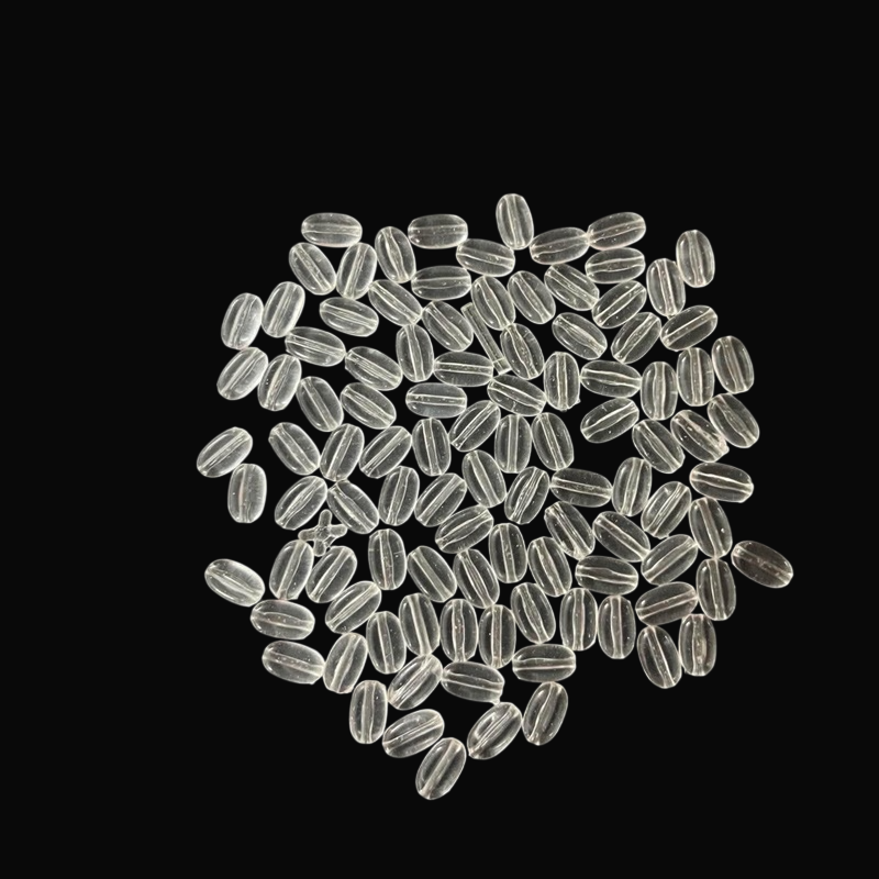 Flat Oval Acrylic Beads - White