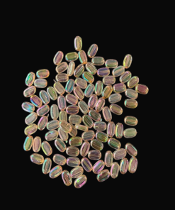Flat Oval Double Shaded Acrylic Beads - Peach