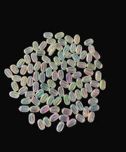 Flat Oval Double Shaded Acrylic Beads -White
