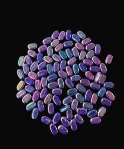 Flat Oval Double Shaded Acrylic Beads - Purple